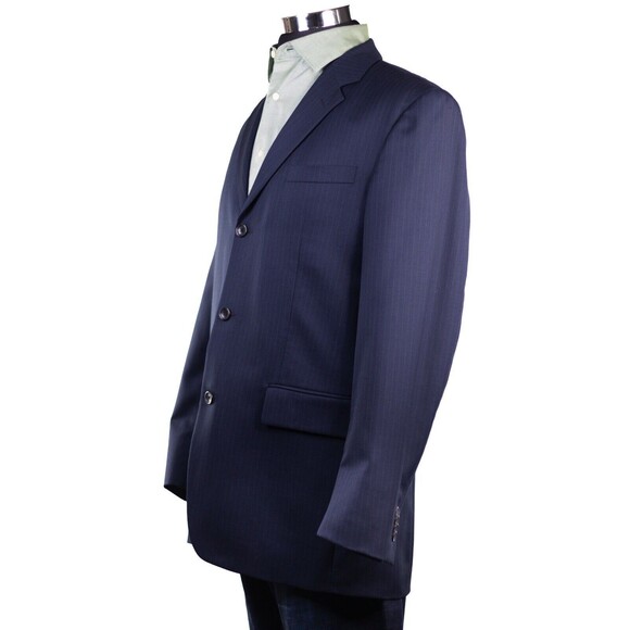 Banana Republic Mens Wool Blazer Jacket Sport Coat Blue Striped SZ 42L **MINT** - Picture 4 of 12